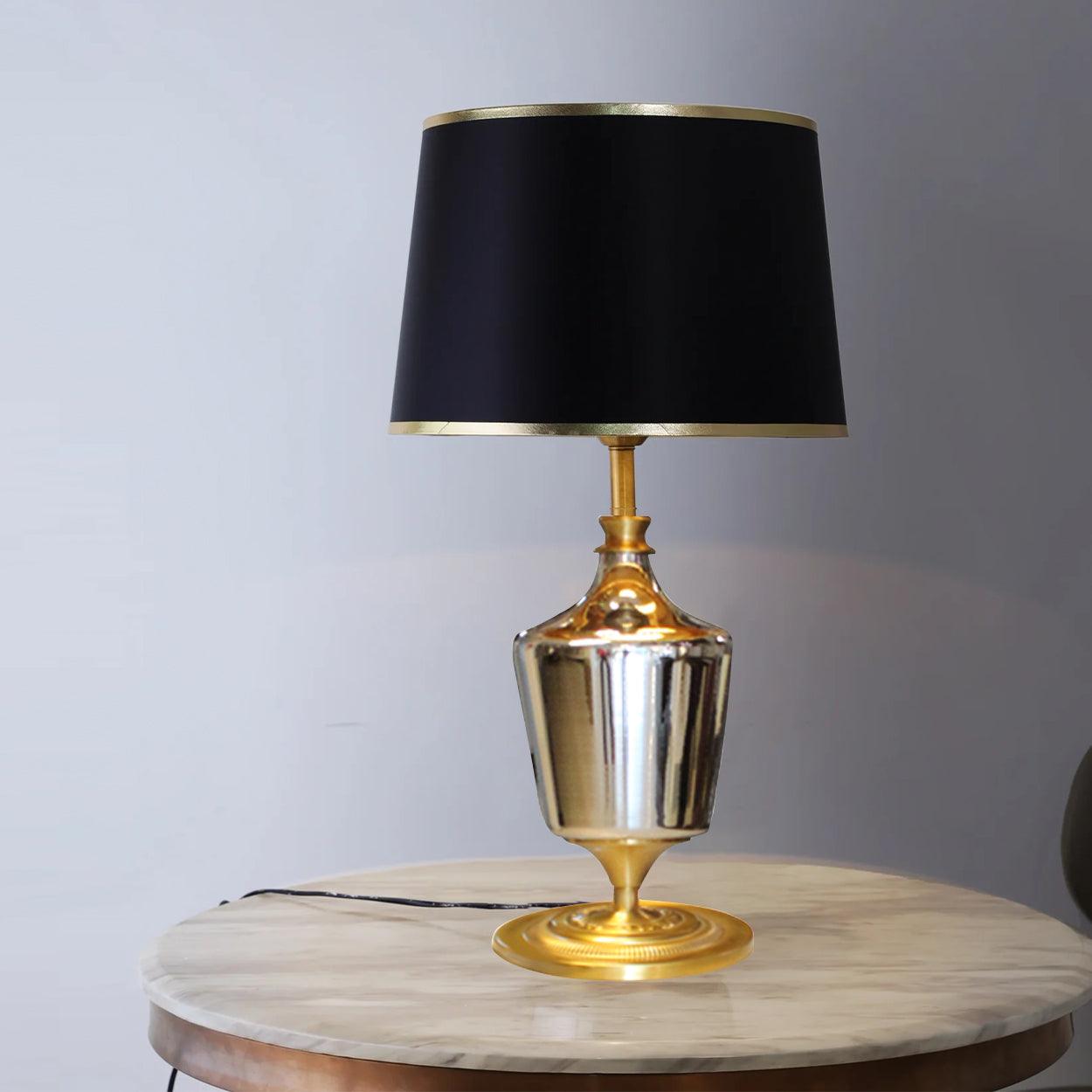 Smoked grey store glass table lamp