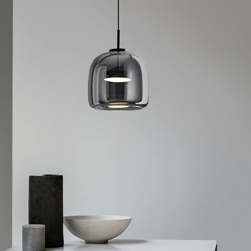 ANKUR GLOW BELL MODERN GLASS WITH METAL LED PENDANT LIGHT