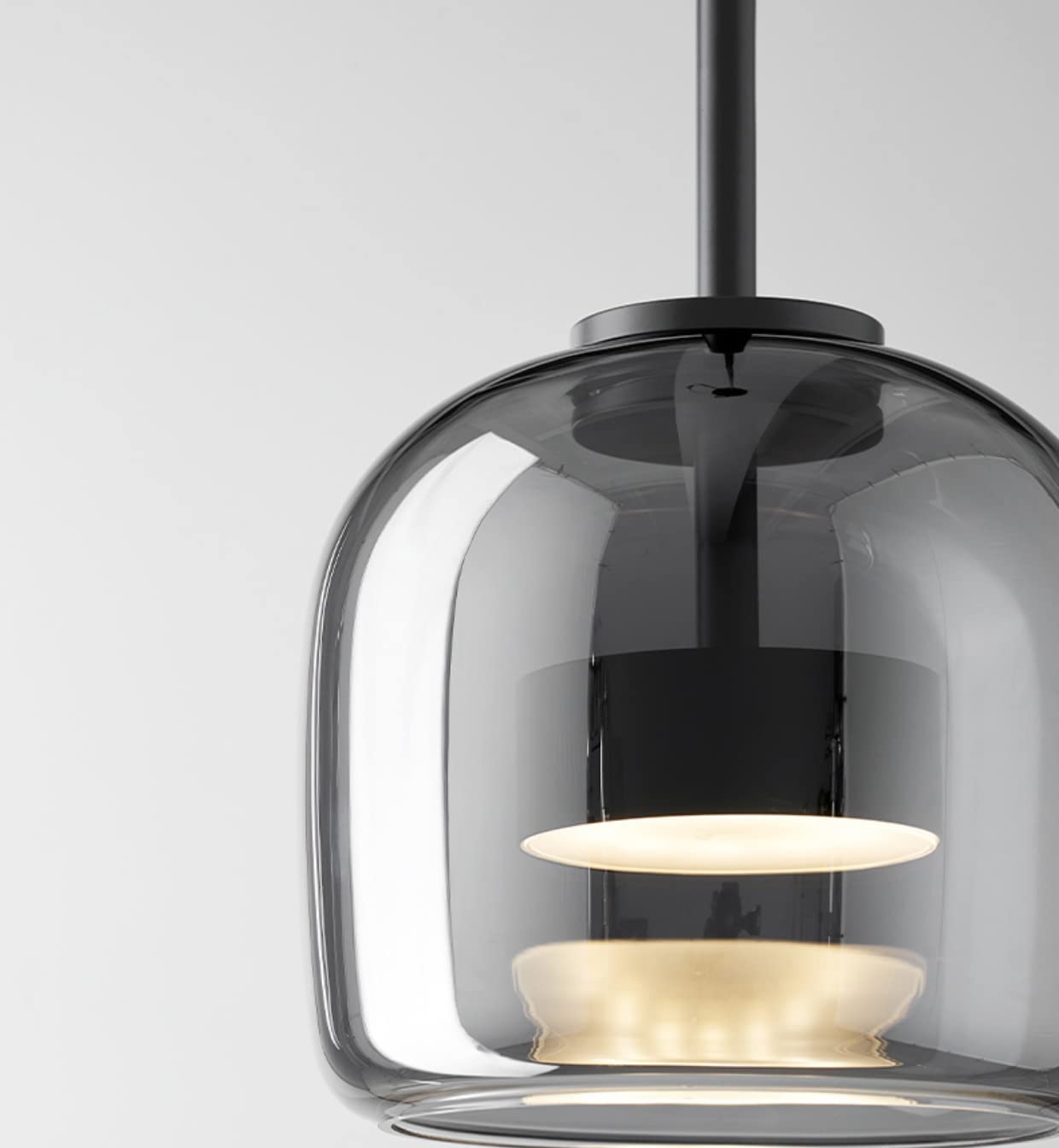 ANKUR GLOW BELL MODERN GLASS WITH METAL LED PENDANT LIGHT