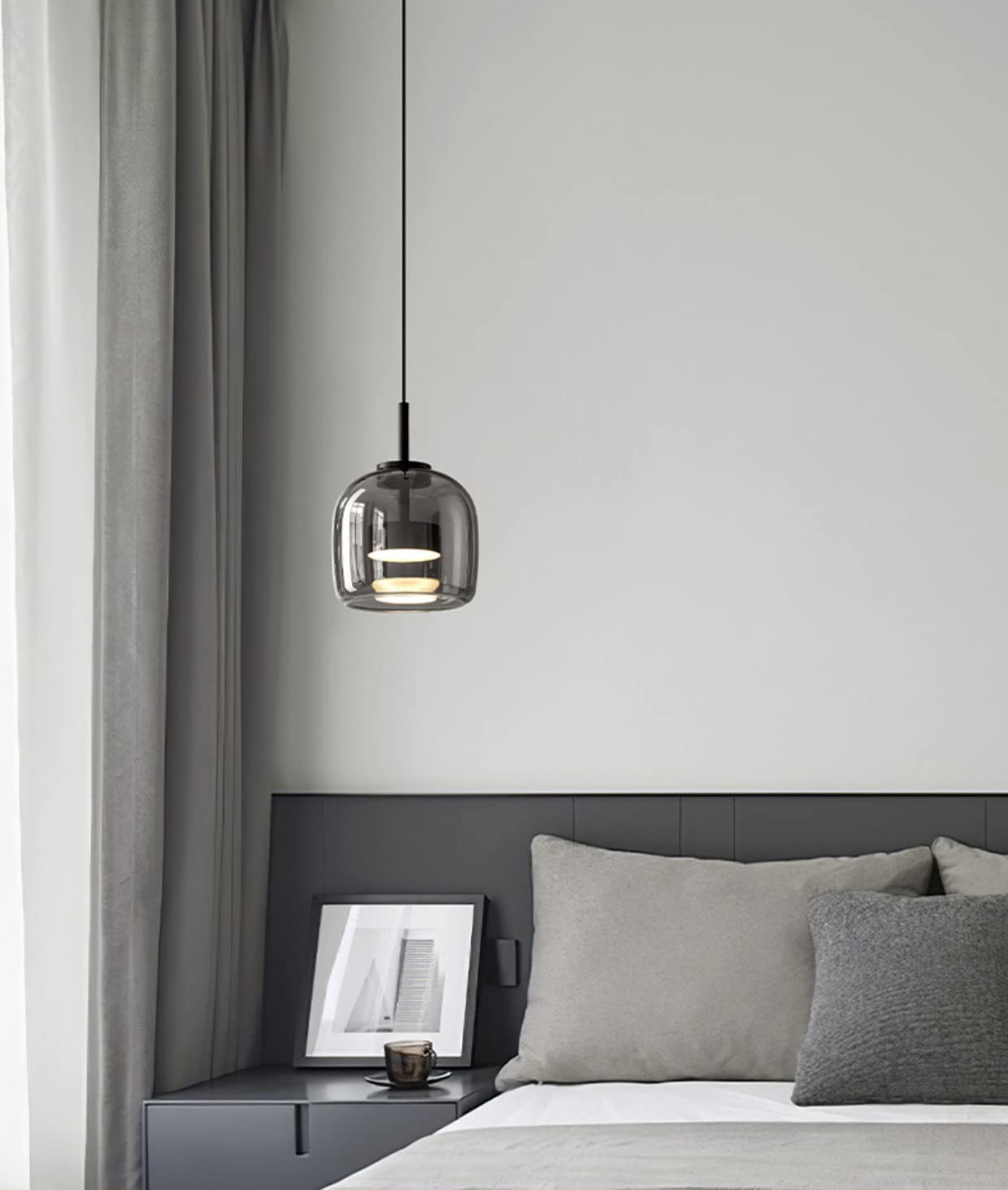 ANKUR GLOW BELL MODERN GLASS WITH METAL LED PENDANT LIGHT