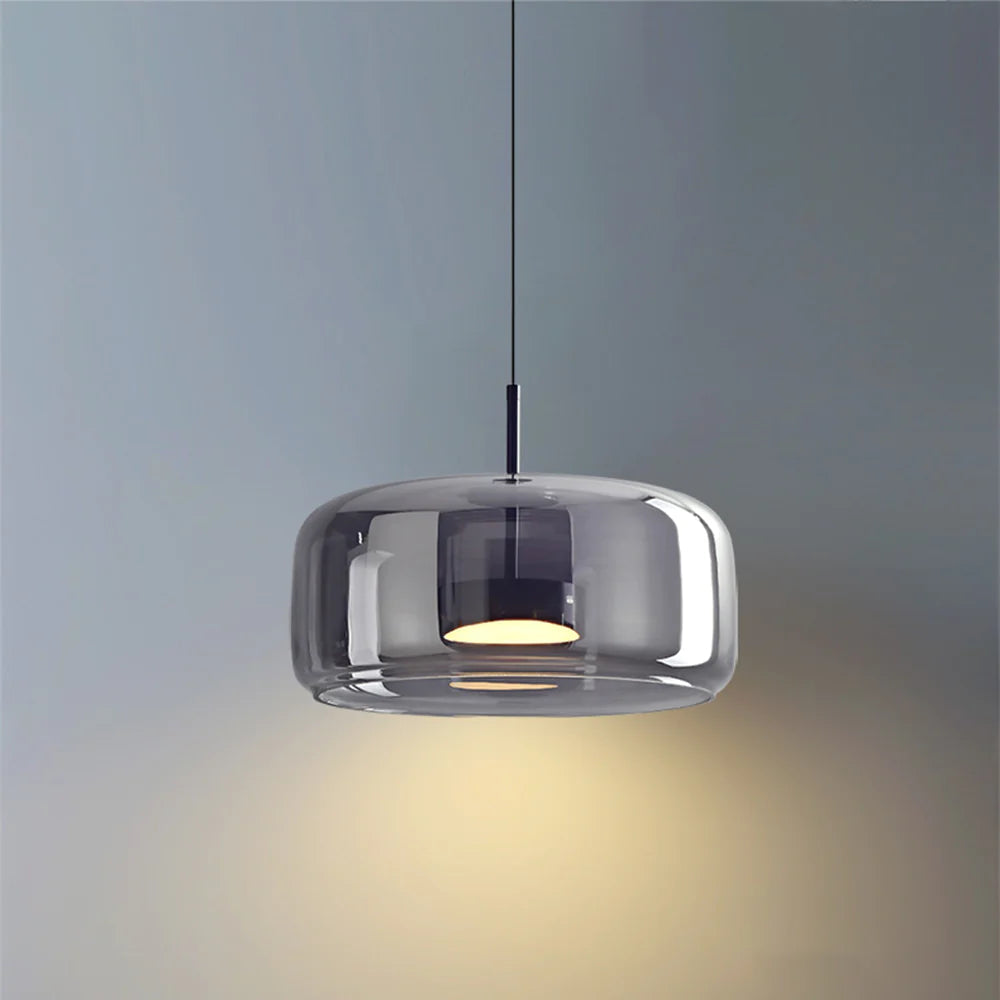 ANKUR ECLIPSE DOME MODERN GLASS WITH METAL LED PENDANT LIGHT