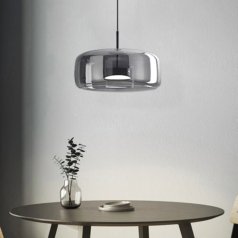 ANKUR ECLIPSE DOME MODERN GLASS WITH METAL LED PENDANT LIGHT