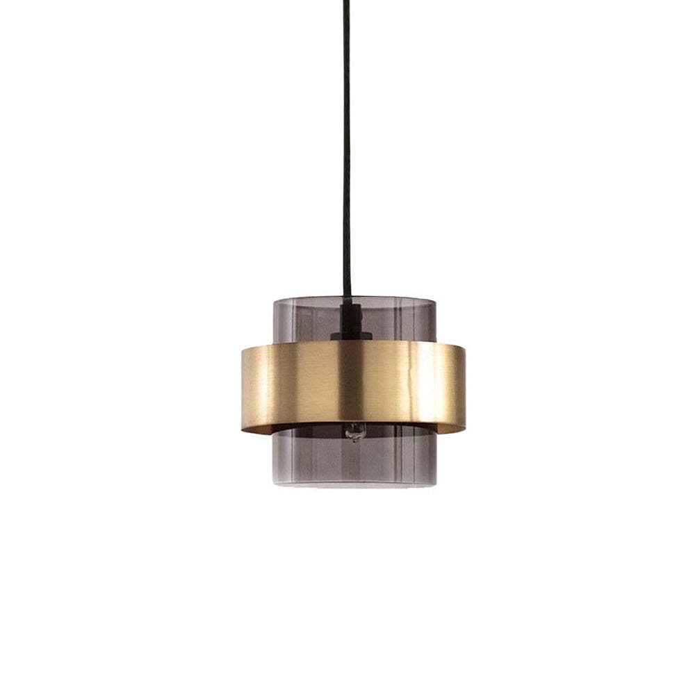 ANKUR LIGHTING DUAL-LAYER GLASS AND METAL MODERN GLASS PENDANT LIGHT