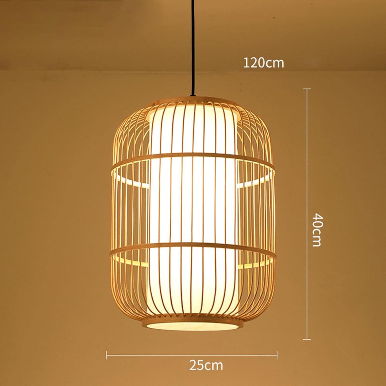 ANKUR NIVA NATURAL BAMBOO CANE AND FABRIC PENDANT LIGHT