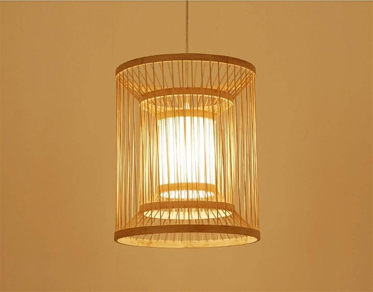 ANKUR VERDI NATURAL BAMBOO CANE AND FABRIC PENDANT LIGHT