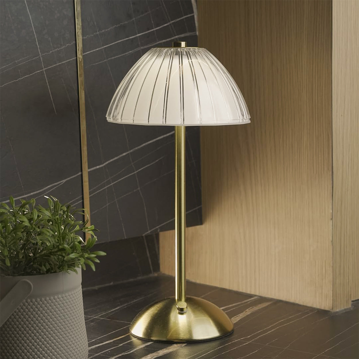 ANKUR UNPLUGGED CRYSTAL UMBRELLA RECHARGABLE AND DIMMABLE TABLE LAMP