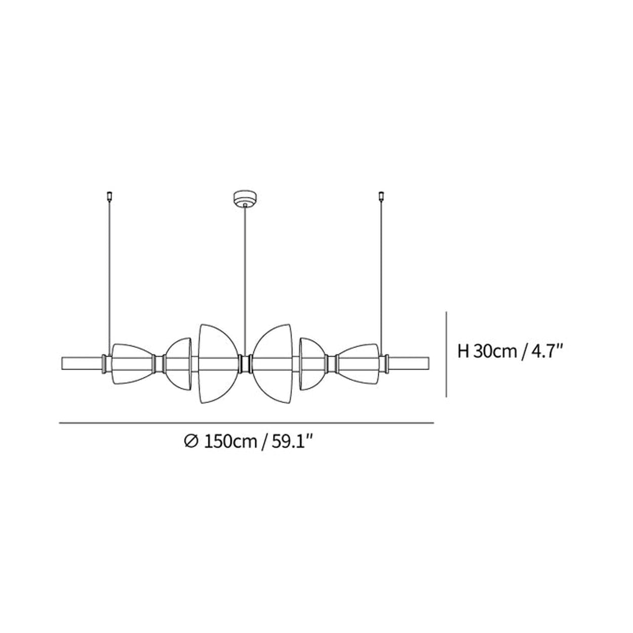 ANKUR TITAN LINEAR MODERN LED HANGING / CHANDELIER FOR DINING TABLE AND OFFICE TABLE