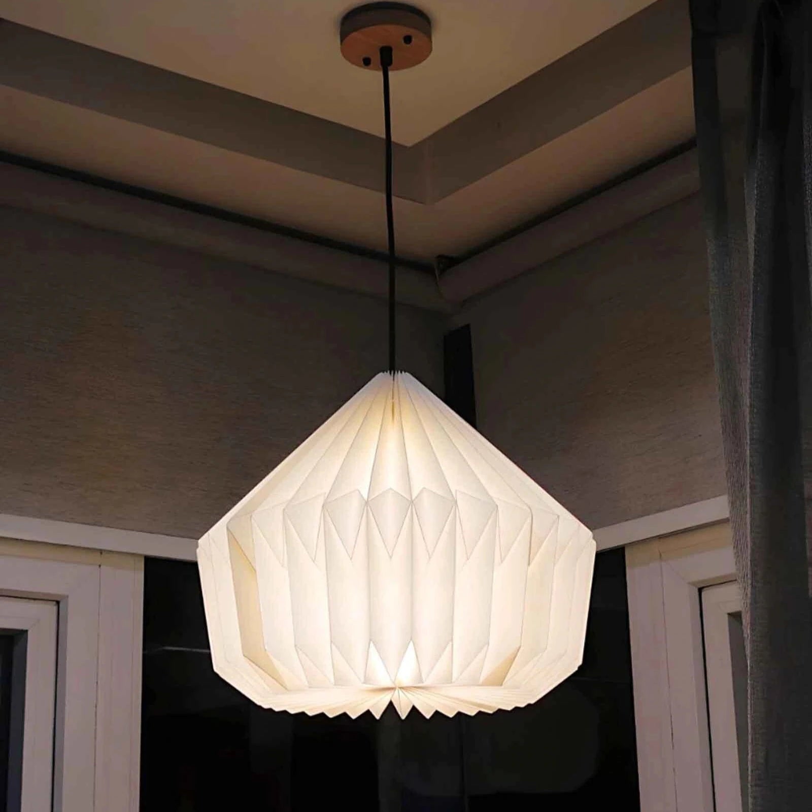 ANKUR FROST ORIGAMI PENDANT LIGHT- PAPER HANDPLEATING HANGING LIGHT