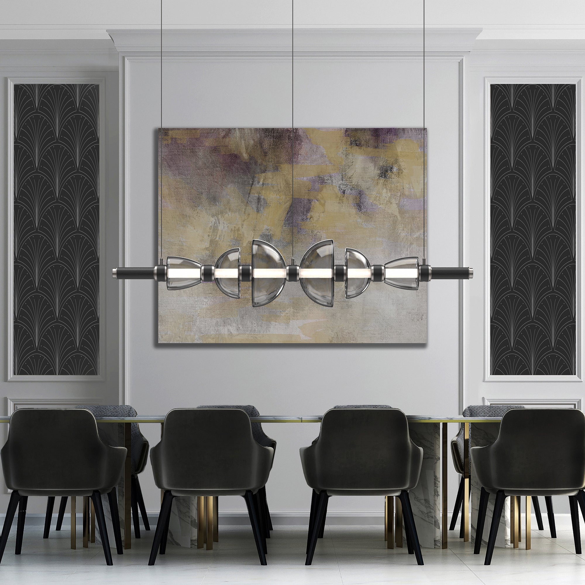 ANKUR TITAN LINEAR MODERN LED HANGING / CHANDELIER FOR DINING TABLE AND OFFICE TABLE