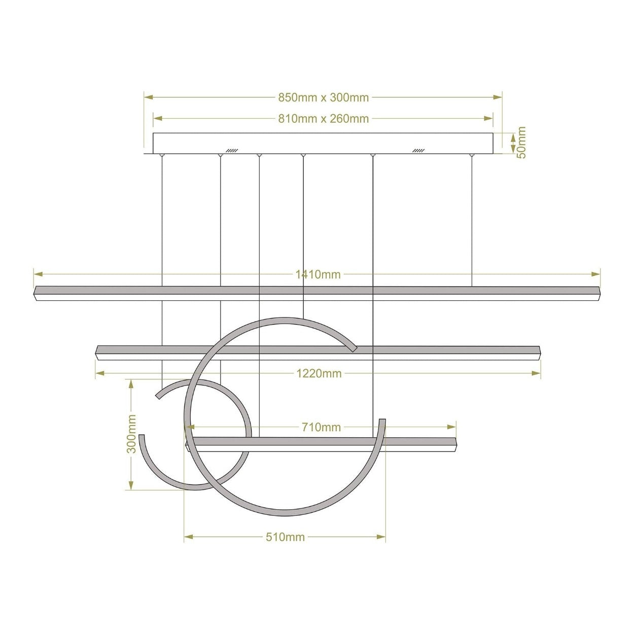 ANKUR GEOM HEXAGON 3 RING CONTEMPORARY LED CHANDELIER at the lowest price  in India.