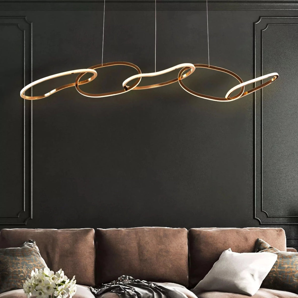 ANKUR GEOM UNITY LOOP CONTEMPORARY LED CHANDELIER at the lowest price in  India.